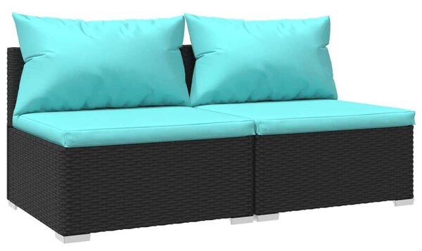 VidaXL Polyrattan Kerti Ülőgarnitúra - 2 részes - Fekete
