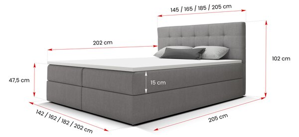 Franciaágy 160x200 tárolóhellyel STIG 2 - bézs