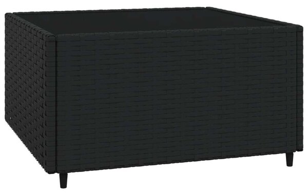 VidaXL 4 részes fekete polyrattan kerti garnitúra