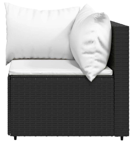 VidaXL 4 részes fekete polyrattan kerti garnitúra