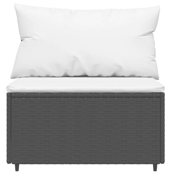 VidaXL 4 részes fekete polyrattan kerti garnitúra