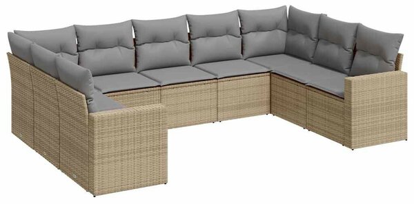 VidaXL Polyrattan Kerti Ülőgarnitúra - 9 részes - Bézs