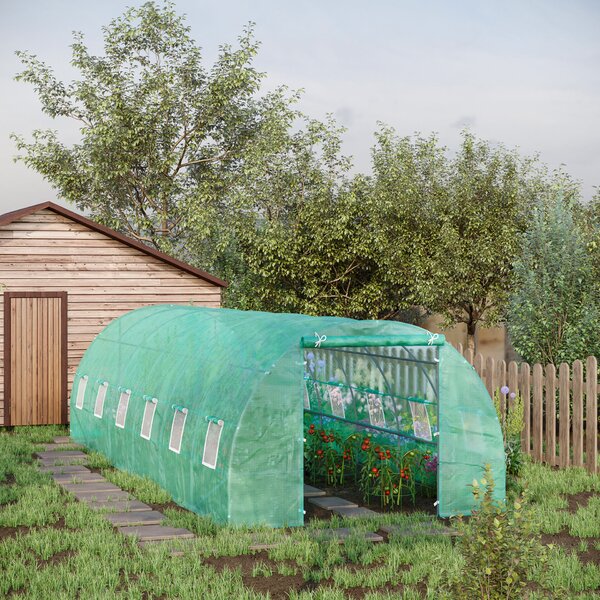 Outsunny kerti üvegház 3×2 m – zöld, PE és acélváz