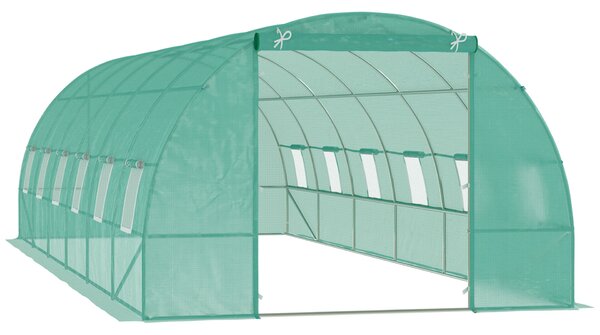 Outsunny kerti üvegház 3×2 m – zöld, PE és acélváz