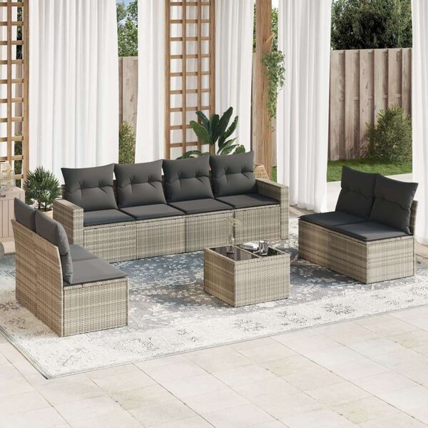 VidaXL Polyrattan Kerti Ülőgarnitúra - 9 részes