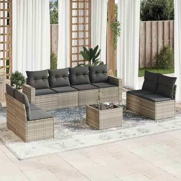 VidaXL Polyrattan Kerti Ülőgarnitúra - 9 részes