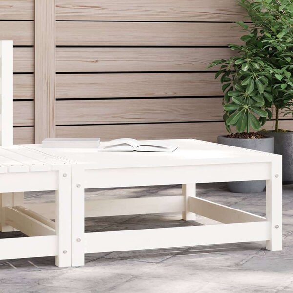 VidaXL fehér tömör fenyőfa kerti lábtartó 70 x 70 x 30 cm