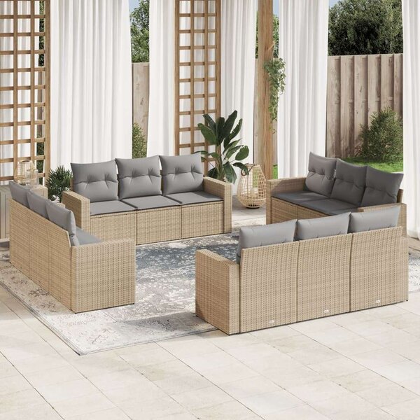 VidaXL Polyrattan Kerti Ülőgarnitúra - Bézs - 12 részes