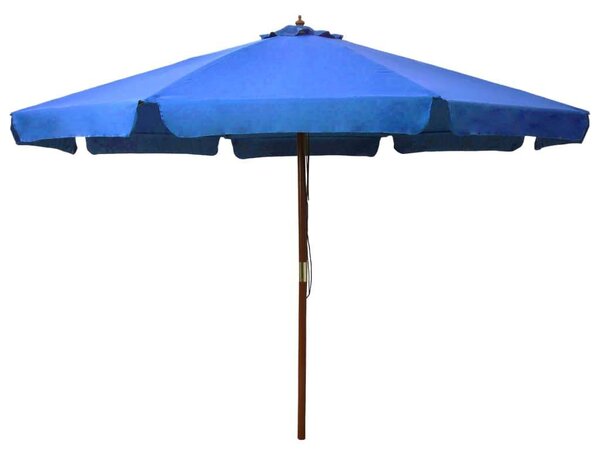 Kültéri Napernyő - Azúrkék - Fa Nyél - 330 cm