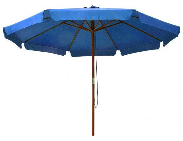 Kültéri Napernyő - Azúrkék - Fa Nyél - 330 cm