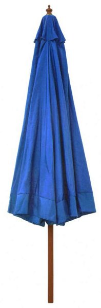 Kültéri Napernyő - Azúrkék - Fa Nyél - 330 cm