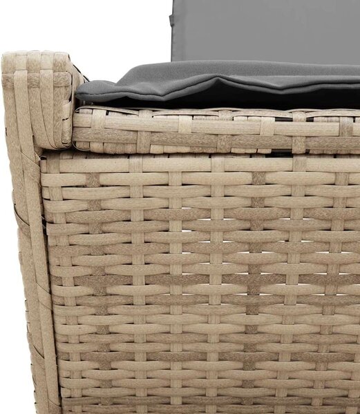 VidaXL Dupla Napozóágy - Polyrattan - Bézs - 200cm