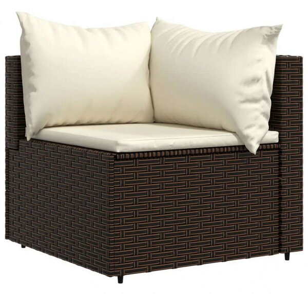 Polyrattan Kerti Ülőgarnitúra - Barna - 3 részes