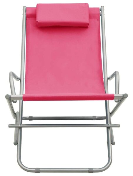 VidaXL 2 db rózsaszínű acél hintaszék
