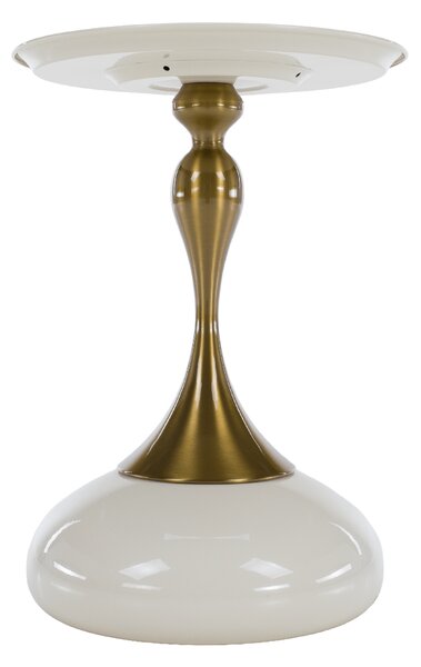 Kisasztal, fehér Ivory/arany, FEJ