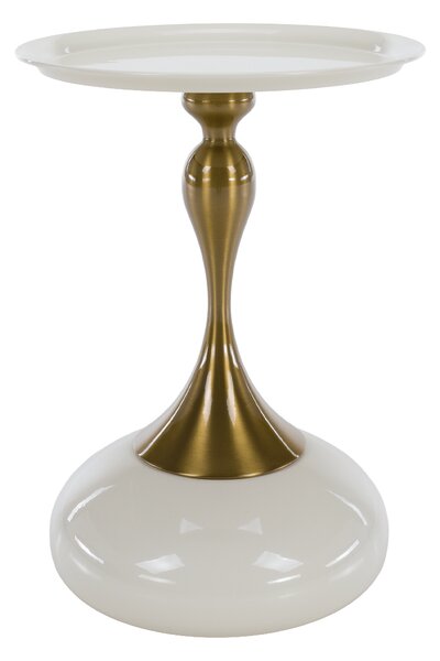 Kisasztal, fehér Ivory/arany, FEJ