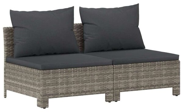6 részes szürke polyrattan kerti ülőgarnitúra párnákkal