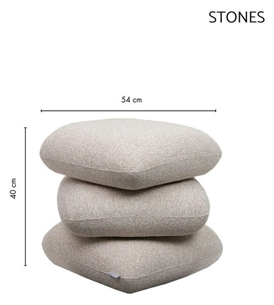 King Home STONES Pufa Boucle Bézs Organikus Forma