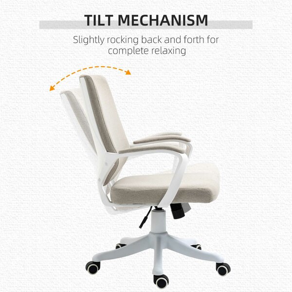 Vinsetto ergonomikus irodai szék állítható magassággal, 360°-ban forgatható és hintázó, 62x69x92-100 cm, bézs