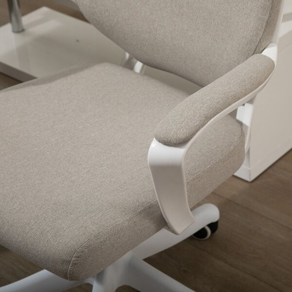 Vinsetto ergonomikus irodai szék állítható magassággal, 360°-ban forgatható és hintázó, 62x69x92-100 cm, bézs