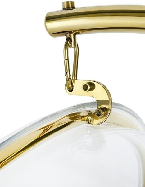 King Home Bubble Stand Gold függőfotel akril bézs velúr párnával