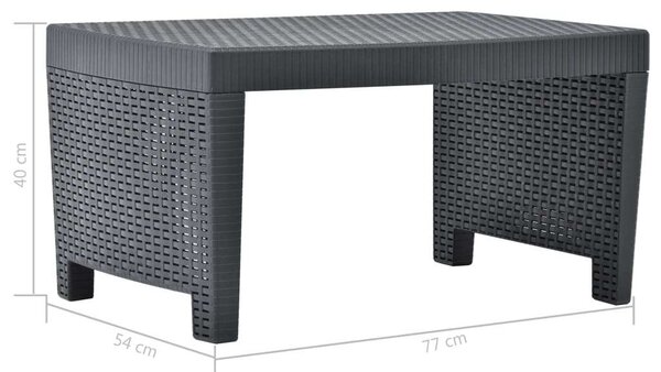Műanyag Kerti Bútorszett - 3 részes - Antracitszürke
