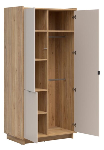 Gardróbszekrény Lorlivo 108, Laminált forgácslap, 201x96x58cm, Tölgy, Kasmír