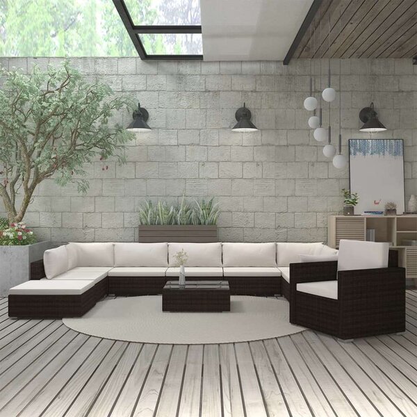 VidaXL Polyrattan Kerti Bútorszett - 11 részes