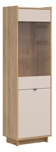 Könyvespolc Lorlivo 105, Zárt, Ajtókkal, Laminált forgácslap, 201x60x42cm, Kasmír, Tölgy