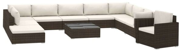 VidaXL Polyrattan Kerti Bútorszett - 11 részes