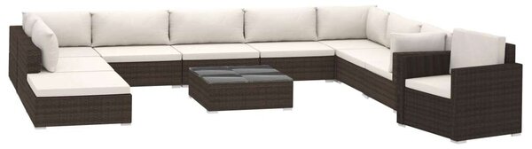VidaXL Polyrattan Kerti Bútorszett - 11 részes
