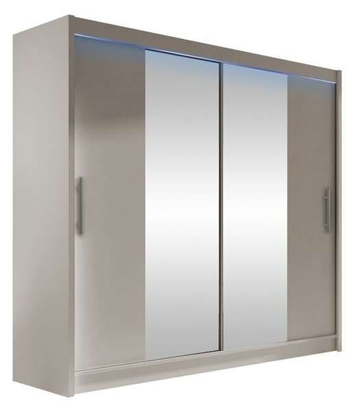 Gardróbszekrény Closico Pallor II, Laminált forgácslap, 215x180x58cm, Kasmír