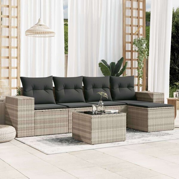 VidaXL Polyrattan Kerti Ülőgarnitúra - 6 részes