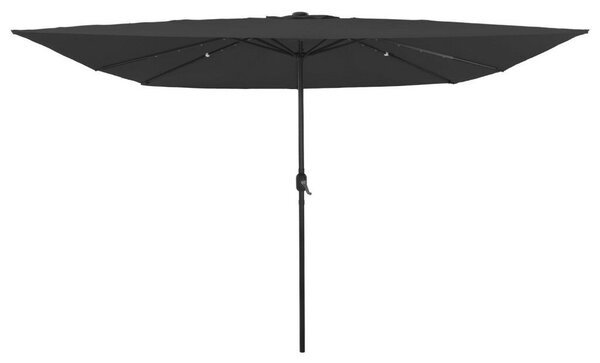 VidaXL Négyzet Kert Napernyő LED Fénnyel 295x245 cm Antracit