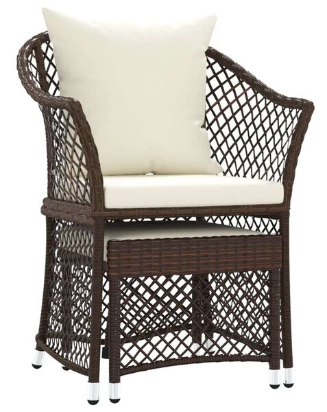 Polyrattan Kerti Ülőgarnitúra - 2 részes - Barna