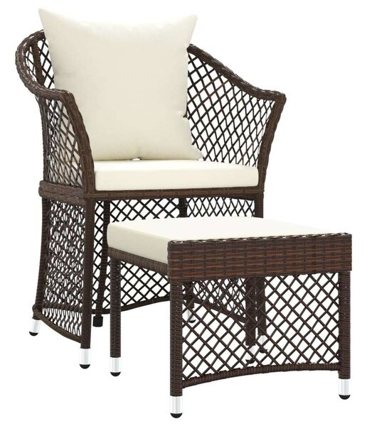 Polyrattan Kerti Ülőgarnitúra - 2 részes - Barna
