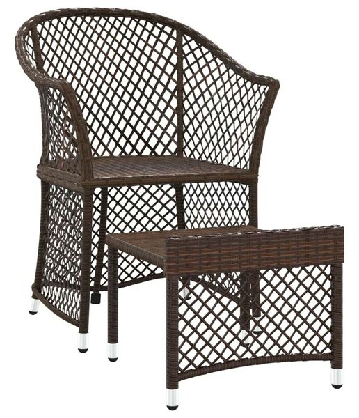 Polyrattan Kerti Ülőgarnitúra - 2 részes - Barna