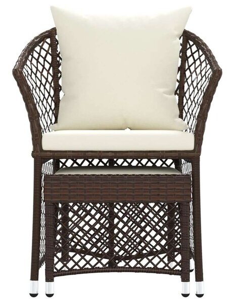 Polyrattan Kerti Ülőgarnitúra - 2 részes - Barna