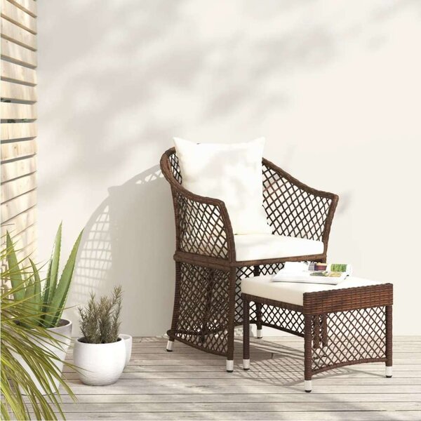Polyrattan Kerti Ülőgarnitúra - 2 részes - Barna
