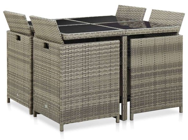 VidaXL Kültéri Polyrattan Étkezőgarnitúra - 9 részes