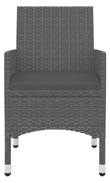 VidaXL 5 részes polyrattan és üveg kerti étkezőgarnitúra párnákkal