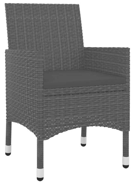 VidaXL 5 részes polyrattan és üveg kerti étkezőgarnitúra párnákkal