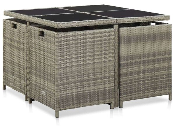VidaXL Kültéri Polyrattan Étkezőgarnitúra - 9 részes