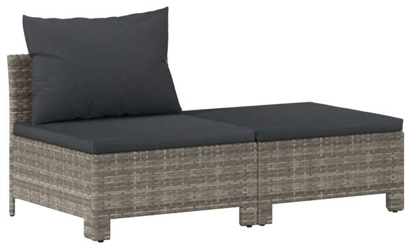VidaXL 8 részes szürke polyrattan kerti ülőgarnitúra párnákkal