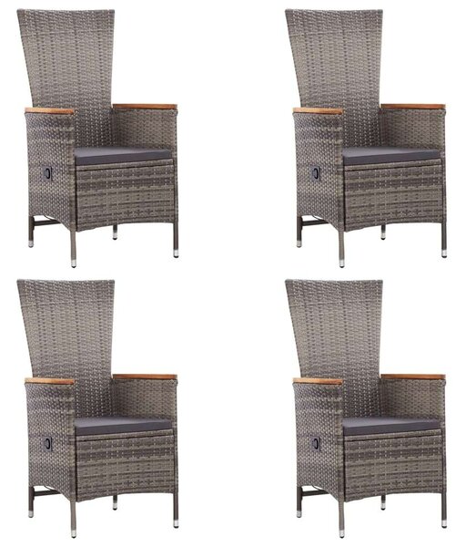 VidaXL Kerti Étkezőgarnitúra - 7 részes - Szürke Polyrattan