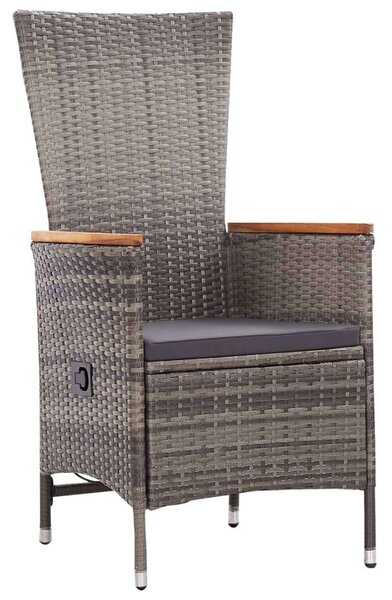 VidaXL Kerti Étkezőgarnitúra - 7 részes - Szürke Polyrattan