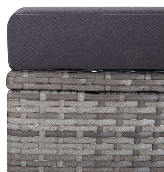 Polyrattan Kerti Ülőgarnitúra - 3 részes - Szürke
