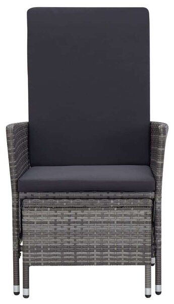 Polyrattan Kerti Ülőgarnitúra - 3 részes - Szürke