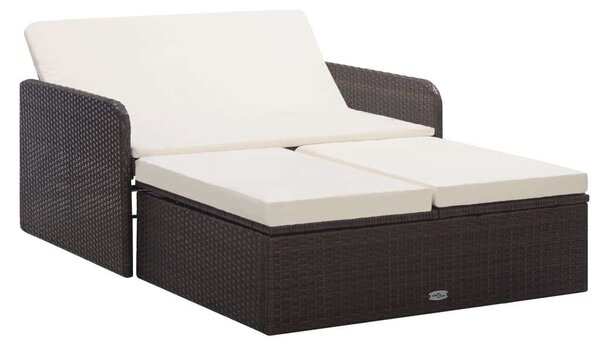 VidaXL Polyrattan Kerti Pihenőszett - 2 részes