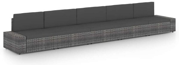 VidaXL 5 részes szürke polyrattan kerti ülőgarnitúra párnákkal